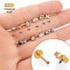 1Pcs G23 Titanium Alloy Heart Bee Star Zircon Lip Stud Ear Bone Stud Ear Stud Trendy Cartilage Piercing Jewelry