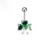 Implant Grade Titanium Flower Heart Dangly Belly Bar – Dainty Zirconia Navel Piercing, Hypoallergenic & Stylish