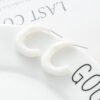 1pair Fresh Resin C-shaped Earrings Set Multi-color Design Daily Commuting Style Eye-catching Ear Accessories