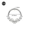 Titanium Alloy F136 Nose Ring Ear Cuff Piercing Jewelry Golden Butterfly Wings Crown Design Sparkling Unisex Geometric Pattern