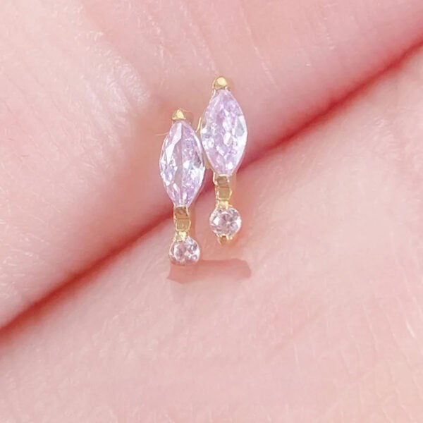 F136 Titanium Alloy Ear Studs Bowling Set Embedded Zirconia Small Versatile Ear Bone Studs Nose Studs Lip Studs G23 Titanium Piercing Jewelry