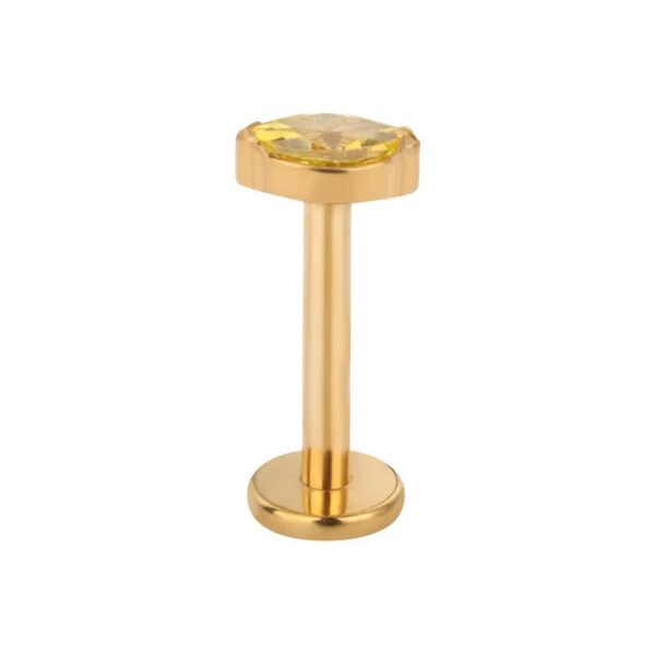 G23 Titanium Horse Ear, Cartridge, Lip, Stud, Geometric, Dainty, Zirconia, Colourful, Simple, Elegant, Vertical Labret, Internal Screw,