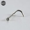 G23 Titanium, Screw, S Shape, Nose, Stud, Ring, Inlay Opal, Zircon, Colourful.