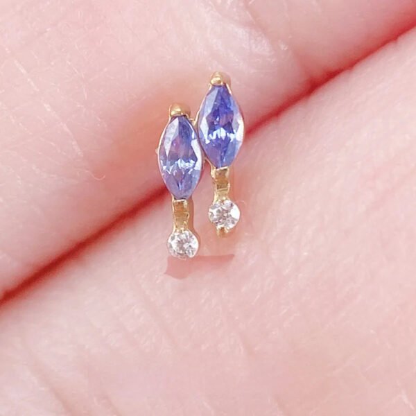 F136 Titanium Alloy Ear Studs Bowling Set Embedded Zirconia Small Versatile Ear Bone Studs Nose Studs Lip Studs G23 Titanium Piercing Jewelry