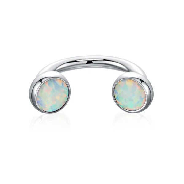 G23 Titanium Lip Studs 16G Internal Thread C-Shape, Nose Ring, Opal, Eyebrow Piercing, Ear Cartridge