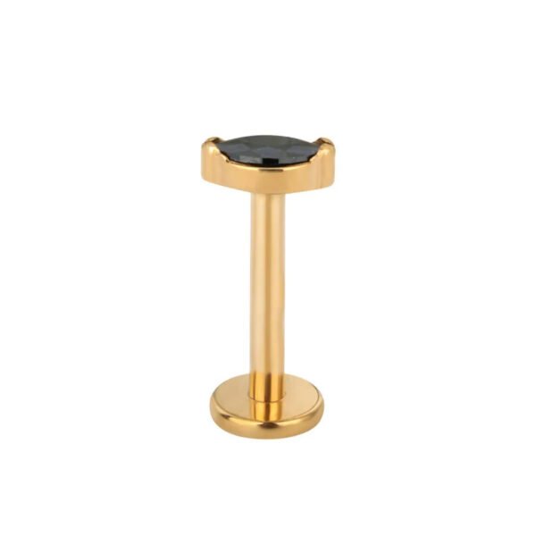 G23 Titanium Horse Ear, Cartridge, Lip, Stud, Geometric, Dainty, Zirconia, Colourful, Simple, Elegant, Vertical Labret, Internal Screw,