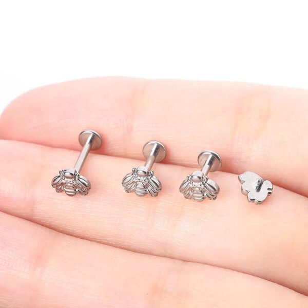 Titanium Bee F136 Nasal Ear Lip Studs Implant Grade G23 Titanium Alloy Body Piercing Jewelry Ear Bone Studs Polished Finish