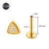 F136 Titanium Alloy Square Colorful Zirconia Pendant Exquisite Ear Bone Studs Piercing Jewelry Factory Geometric Pattern Unisex