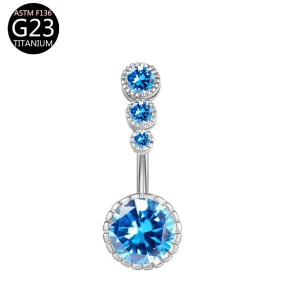 Implant Grade Titanium Flower Heart Dangly Belly Bar – Dainty Zirconia Navel Piercing, Hypoallergenic & Stylish