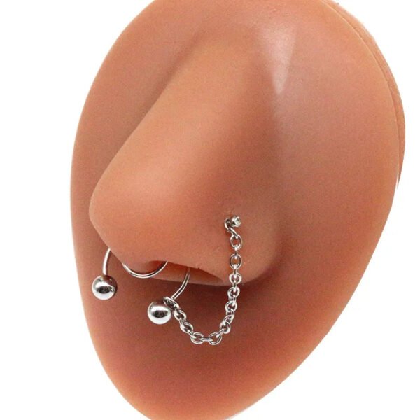 picture_92b17e83-5e92-41ff-911d-a45f3d6bfffe(2) Stainless Steel Nose Studs Butterfly Chapter Heart Shaped Style Fashionable Jewelry Accessory For Men And Women