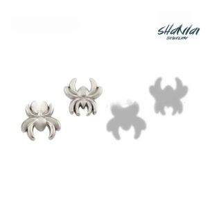 G23 Titanium, Ear, Stud, Jewellery, Head, Inner Thread, Spider, Spiderman, Lip, Piercing, Head, Flat back, Simple.