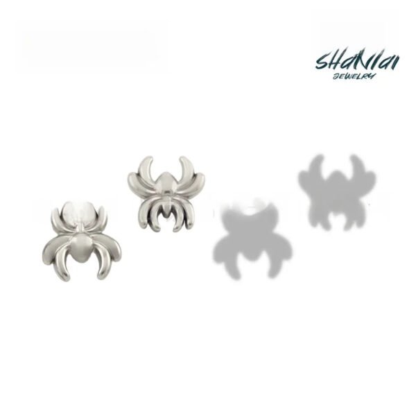 G23 Titanium, Ear, Stud, Jewellery, Head, Inner Thread, Spider, Spiderman, Lip, Piercing, Head, Flat back, Simple.