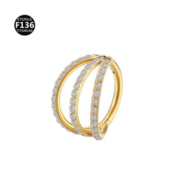 Titanium Alloy Nose Ring Earring With Embedded Zirconia Inner Diameter 6/8/10/12mm Unisex Geometric Pattern Wedding Birthday Jewelry