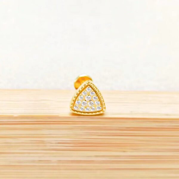 F136 Titanium Alloy Square Colorful Zirconia Pendant Exquisite Ear Bone Studs Piercing Jewelry Factory Geometric Pattern Unisex