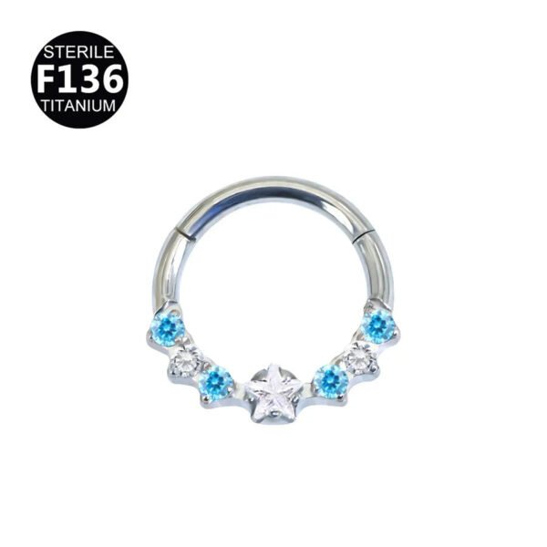 picture_95423ad0-a488-408d-a815-1ffd6b20b6b7(2) Titanium Alloy Square Color Spliced Zircon Nose Ring Nasal Septum Piercing Jewelry For Men And Women Suitable For Wedding And Birthday