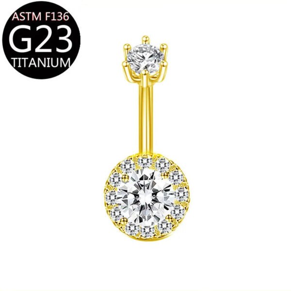 Implant Grade Titanium Flower Heart Dangly Belly Bar – Dainty Zirconia Navel Piercing, Hypoallergenic & Stylish