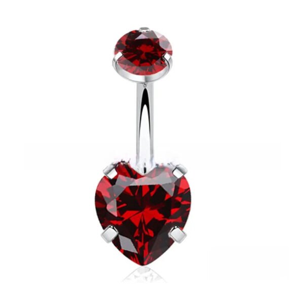 Titanium Heart Shaped Belly Button Ring Set With 5A Zirconia Heart G23 Titanium Alloy Body Piercing Jewelry Unisex