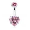 Titanium Heart Shaped Belly Button Ring Set With 5A Zirconia Heart G23 Titanium Alloy Body Piercing Jewelry Unisex
