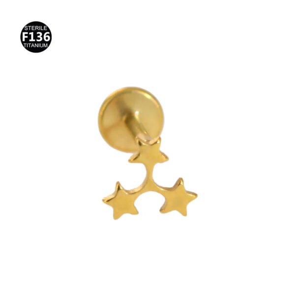 F136 Titanium Anchor Pendant Internal Thread Lip Stud Moon Maple Leaf Smiley Face Pendant Zircon Earring Lip Ring 0.9 Thread