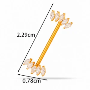 Dainty Titanium Nipple Bars – Butterfly, Cross & Bee Designs (14k Gold Plated, Zirconia Details)