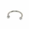 16G Titanium Alloy C-Shape Ear Lip Nose Ring Horse Hoof Shaped Zirconia Bowl Human Piercing Jewelry Unisex Birthday And Festival