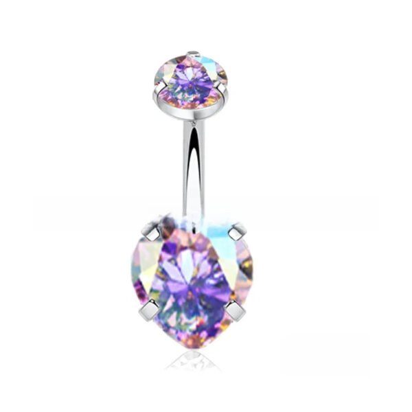 Titanium Heart Shaped Belly Button Ring Set With 5A Zirconia Heart G23 Titanium Alloy Body Piercing Jewelry Unisex