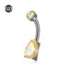 G23 Titanium, Inner, Tooth, Bend, Barbell, Navel, Bar, Colourful, Rhinestone, Belly Button, Waterdrop, Simple, Classic, Elegant.