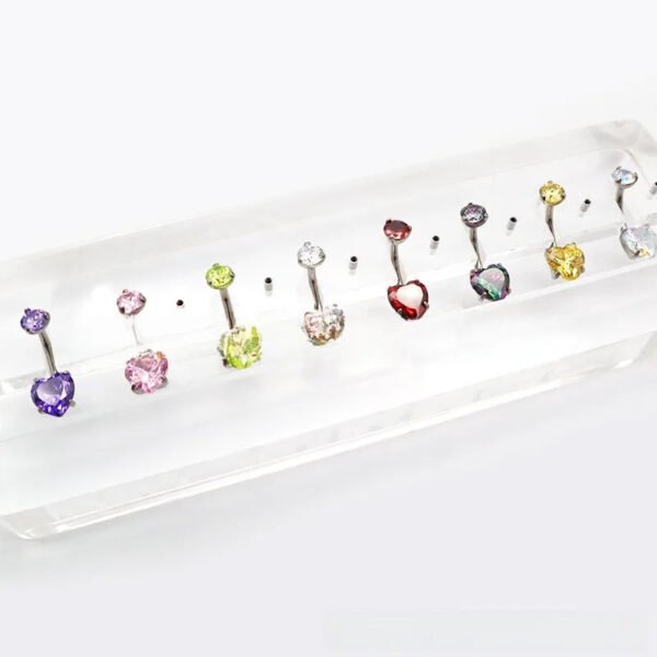 Titanium Heart Shaped Belly Button Ring Set With 5A Zirconia Heart G23 Titanium Alloy Body Piercing Jewelry Unisex