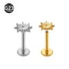 F136 Titanium Alloy Piercing Jewelry Sun, Flame, Ear Cartridge, Lip Studs, Vertical Labret, Threadless, Push in, Unisex, Dainty
