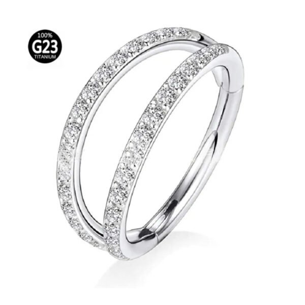 Titanium Alloy Nose Ring Earring With Embedded Zirconia Inner Diameter 6/8/10/12mm Unisex Geometric Pattern Wedding Birthday Jewelry