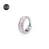 F136 Titanium Alloy, Ear, Hoop, Stud, Rainbow, Ice, Sugar, Ring, Geometric, Zirconia