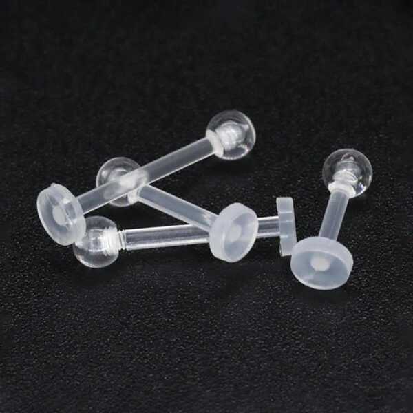 Hypoallergenic, Acrylic, Invisible, Lip, Ring, Belly Button, Navel, Tongue, Stud, Bar, Soft Rod, Horse Shoe, Ring, Eyebrow, Save, Piercing, Pregnancy, MRI scan.