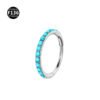 New F136 Titanium Green Stone Thin Rod 0.8/1.0 6-12mm Inner Diameter Nose Ring Ear Hoop Lip Ring Geometric Pattern Unisex