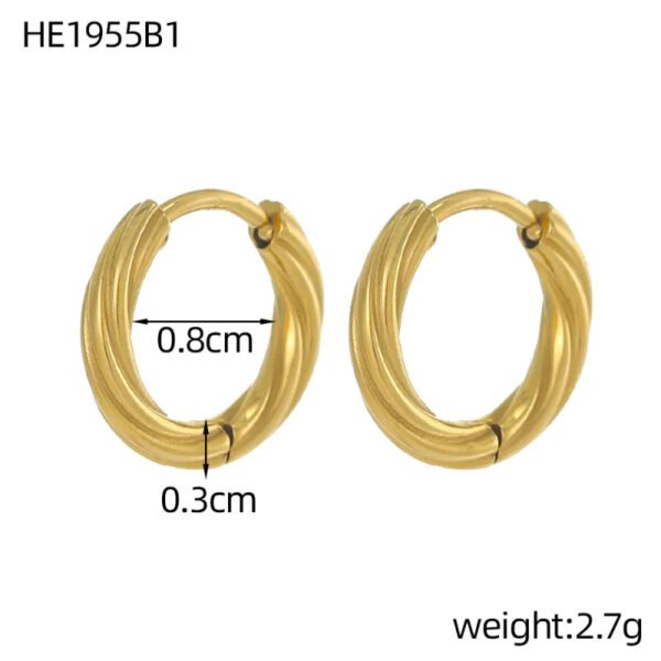 Versatile Fashion Exquisite Simple Daily Light Luxury Niche High-End Plain Hoop Titanium Steel Vacuum Electroplated Earrings