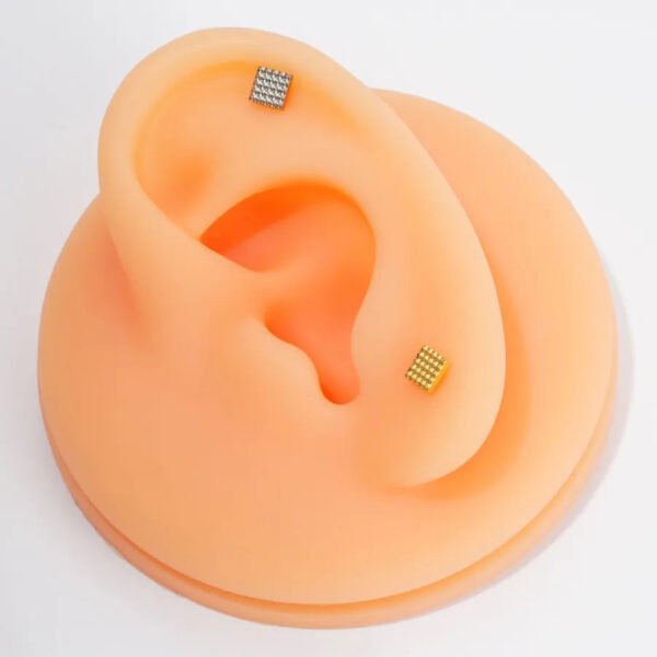 Handmade, F136 Titanium Alloy, Earring Body Piercing, Ear, Cartilage, Helix, Ring, Square, Classy, Elegant.