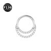 Titanium Alloy Nose Ring Earring With Embedded Zirconia Inner Diameter 6/8/10/12mm Unisex Geometric Pattern Wedding Birthday Jewelry