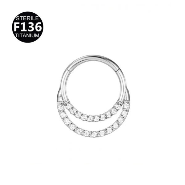 Titanium Alloy Nose Ring Earring With Embedded Zirconia Inner Diameter 6/8/10/12mm Unisex Geometric Pattern Wedding Birthday Jewelry