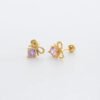 Trendy Women's High-End Gold Plated Titanium Steel Screw Back Earrings Pearl Colorful Diamond Butterfly Ear Studs Ins Style