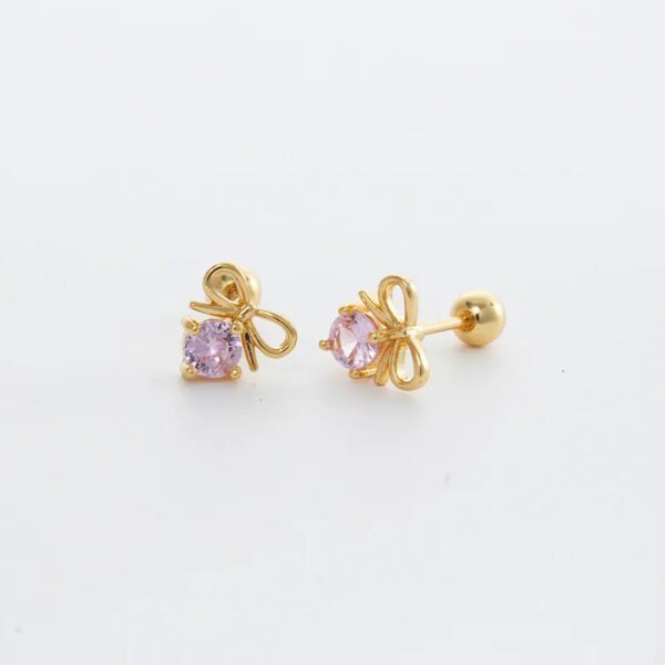 Trendy Women's High-End Gold Plated Titanium Steel Screw Back Earrings Pearl Colorful Diamond Butterfly Ear Studs Ins Style