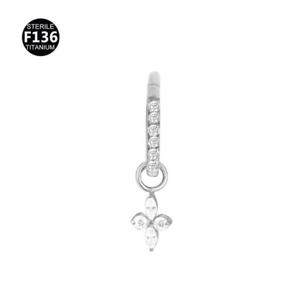 F136 Titanium Nose Ring Ear Ring 1.2/1.0 Thick Horse Eye Pendant Nose Ring Ear Bone Needle Piercing Jewelry Geometric Pattern