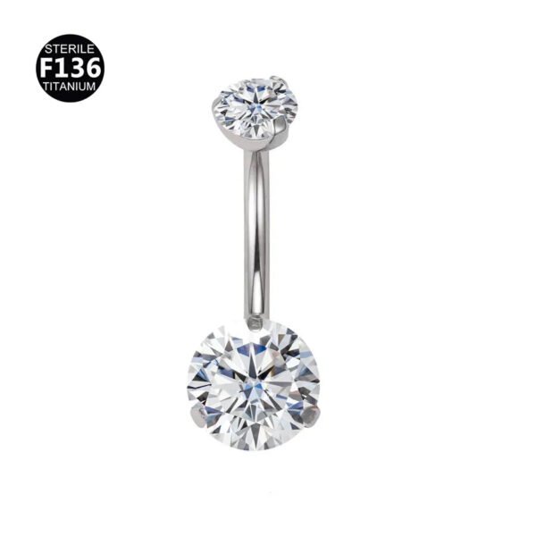 F136 Titanium Alloy Chain, Navel, Button Belly, Banana, Bar, Cultivated Diamond, Unisex, Geometric, Dangle, Screw, Zirconia, Inlay, Droplet, Chain, ⛓️