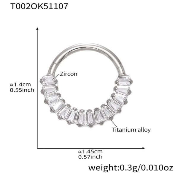 picture_a68d1086-385e-4ab4-8265-28ff7ee3c040(2) Satan's Child Piercing Mermaid Titanium Alloy Zircon Nose Stud Gold-Plated Geometric Water Drop Heart-Shaped Sweet Cool Hot Girl Piercing Nose Ring Seamless Ring