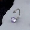 G23 Titanium Lip Studs 5A Grade Zircon C-Shaped Cochlea Screw F136 Internal Thread Horse Hoof Ring Nose Ring C Ring U-Shaped Lip Ring