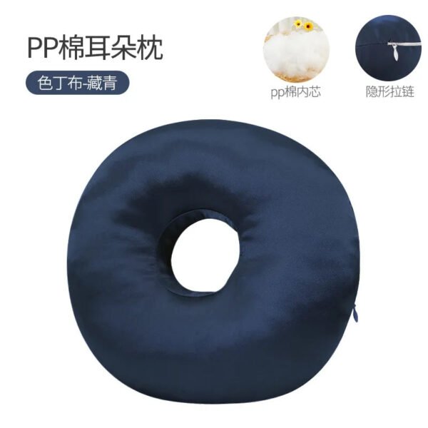 NEW Ear Pillow, Protection, Single Hole, Side Sleeping, No Ear Pressure, Satin, Plaid, Sleep Better, Heal in Confidence.