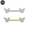 picture_a857336d-bec2-4a08-8a8a-068569472ed3(2) Butterfly Heart Shaped Titanium Alloy Piercing Set With Zirconia Stones Fashionable Style Chest Decorations