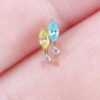 F136 Titanium Alloy Ear Studs Bowling Set Embedded Zirconia Small Versatile Ear Bone Studs Nose Studs Lip Studs G23 Titanium Piercing Jewelry