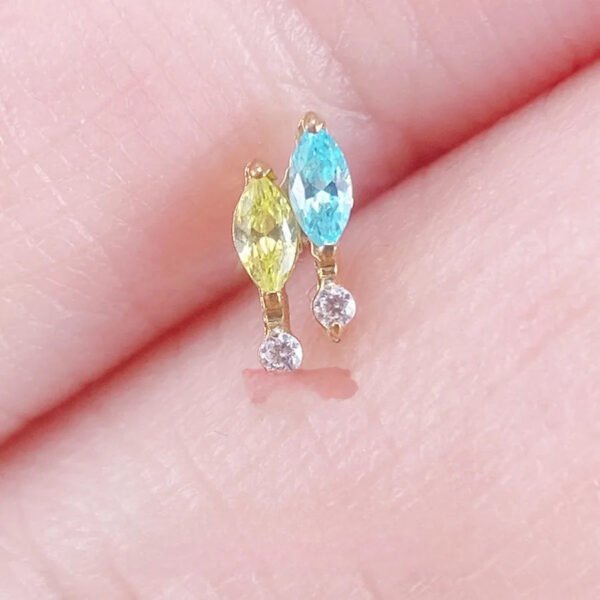 F136 Titanium Alloy Ear Studs Bowling Set Embedded Zirconia Small Versatile Ear Bone Studs Nose Studs Lip Studs G23 Titanium Piercing Jewelry