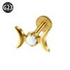 G23 Titanium Alloy Opal Flat Back Piercing Earrings Heart Sun Inlaid Zircon Elegant Hanging Pendant Romantic Classic Jewelry Daily Wear Lip Stud Earrings