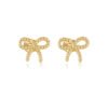 NEW, S925 Sterling Silver, 18K Gold Plated, Bowknot, Earrings, Pair, Light, Luxury, Style, High-end, Cute, Sweet, Dainty, Elegant