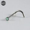 G23 Titanium, Screw, S Shape, Nose, Stud, Ring, Inlay Opal, Zircon, Colourful.